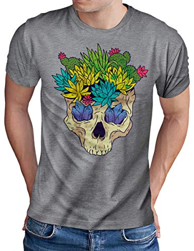 T-shirt homme tête de mort et cactus pour un look d'été décontracté