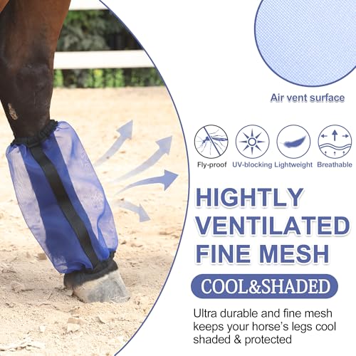 image for Gallopoff Horse Fly Boots Set of 4, Ultra Lightweight Breathable Mesh 