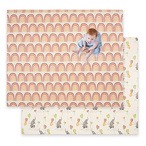 Image of JumpOff Jo Baby Play Mat - Large Folding Foam Play Mat for Infants, Babies, Toddlers, Waterproof, Double-Sided (70" x 59")