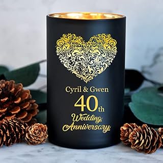 Personalised Candle Cedarwood Cinnamon Sandalwood Gifts for Wedding Anniversary Birthday Memorial Candle Gift for Her Women Him Men from Wife Husband up to 40 Hours Burn Time (Design 03)