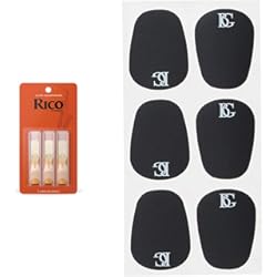 Saxo Alto Cannonball Cañas Rico para Saxofón - Cañas para Saxofón Alto - Cañas para Saxo Alto 2 Fuerza, Paquete de 3 & BG France A10L, parches de boquilla, 6 piezas