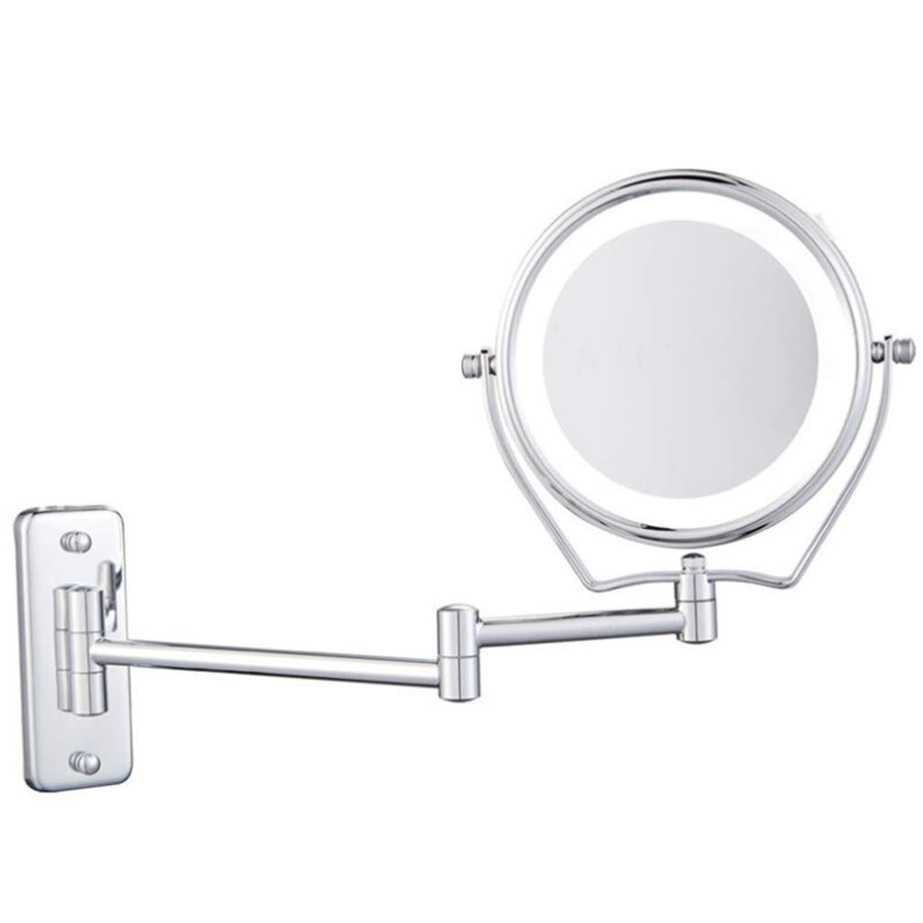 Miroir de Maquillage à LED JCAKES extensible avec grossissement 3X argenté