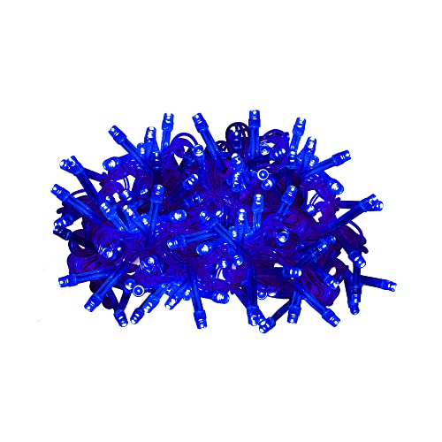 Serie de Luces LED Azul Navideña 140 Led Luz Azul Cable Azul 8 Funciones 6 metros, Decoración arboles de Navidad, Luz Navideña, jardines, Bodas