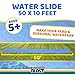 BACKYARD BLAST - 50' x 10' Heavy Duty Waterslide - Includes Rider, Sprinkler, Carrying Bag - Extra Thick to Prevent Tears & Rips - Easy to Assemble