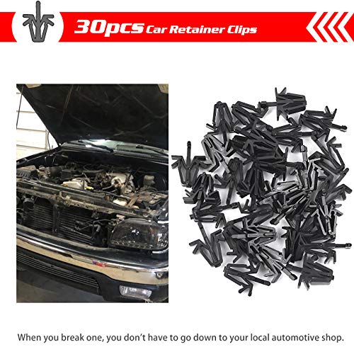 Image of OTUAYAUTO 30PCS Grill Clips Retainer - Length 17mm Interior Trim Panel Grille Fastener Replacement for Toyota 4Runner 89-02, Pickup 89-95, RAV4 01-05, Tacoma 95-04, Replace OEM#: 90467-12040