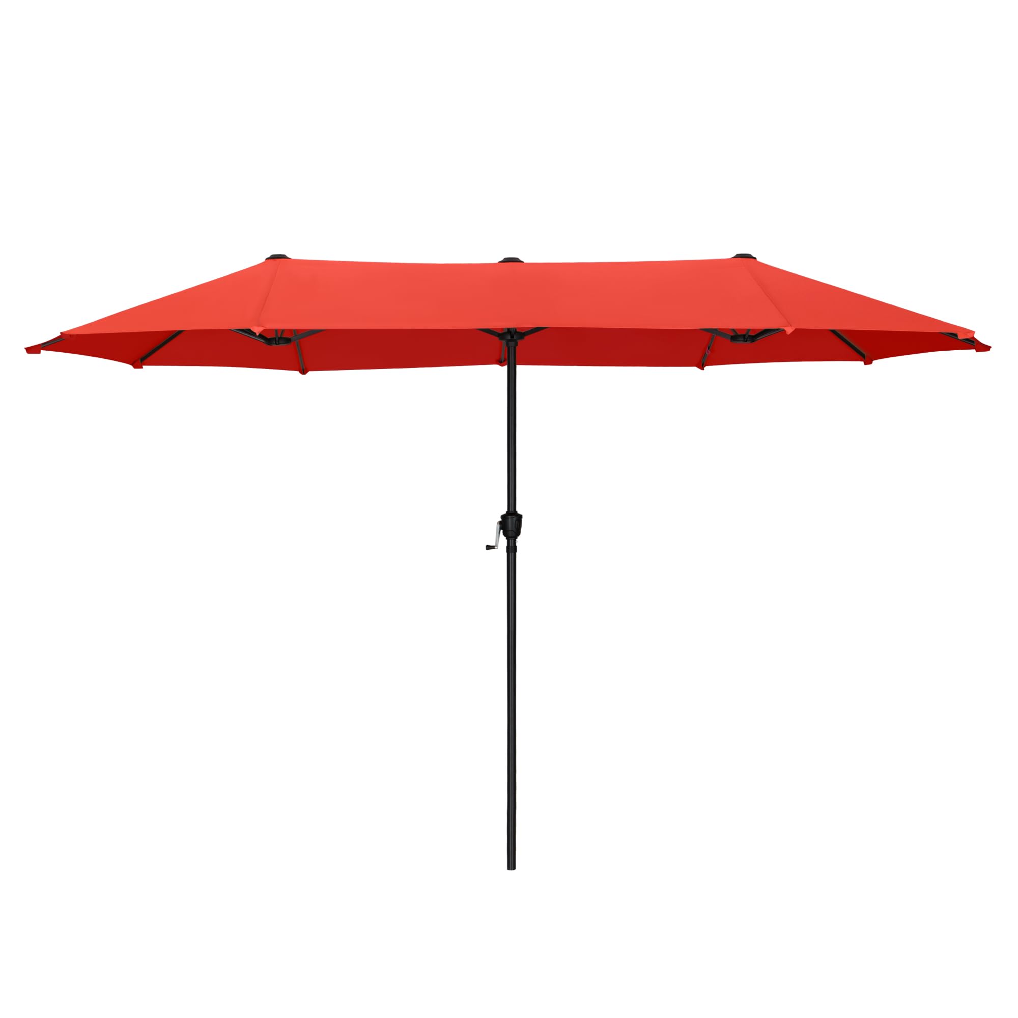PHI VILLA 2x3.8m Garden Parasol Umbrella for Sun Protection Patio Outdoor Umbrella Waterproof with Crank,Orange Red โ image 1