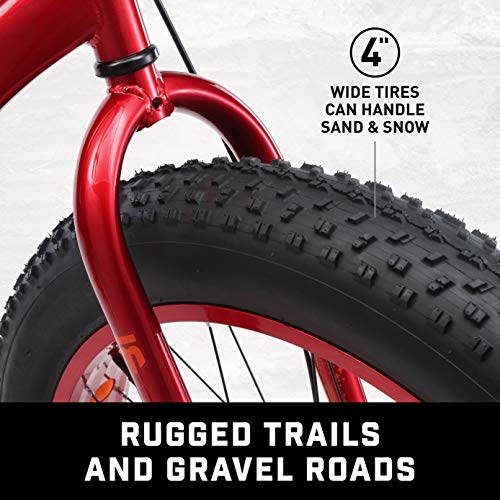 Mongoose Aztec Mens and Womens Fat Tire Bike, 18-Inch Steel