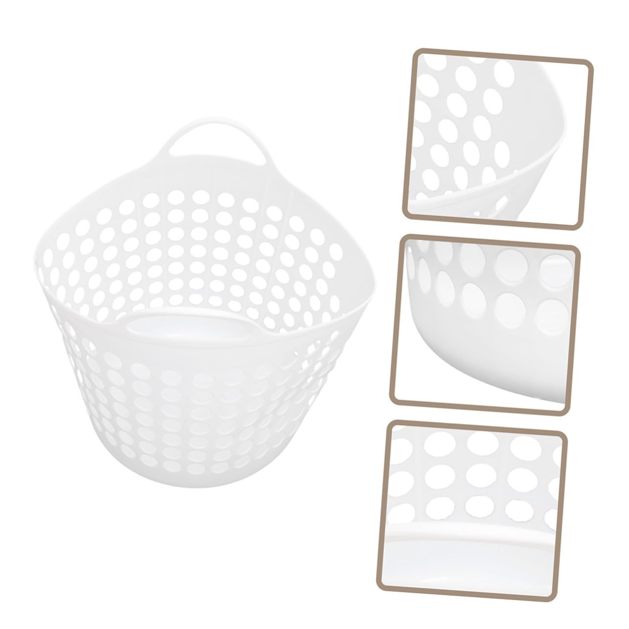 Cesto Portabiancheria Sporca Rotondo 40l Bianco in Pe
