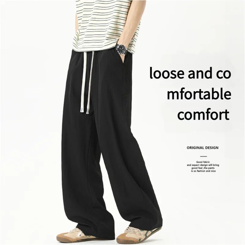 Summer Casual Pants Men's Loose Wide-Legged Trousers2