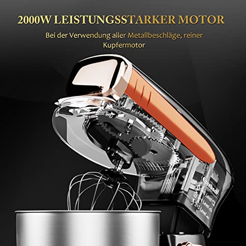 Küchenmaschine 6,5 L Knetmaschine Eisenbach 2000W Küchenmaschine,Teigmaschine, 6 Geschwindigkeiten, 8 weiteren… – Bild 3