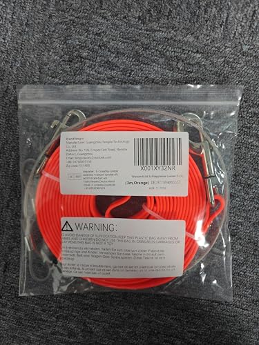 Wasserdicht Schleppleine für Hunde,mit Chew Proof Tie-Out Leinen,Wasserdicht Trainingsleine für Hunde(Orange,3m)