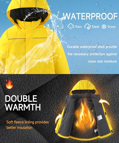 Image of M2C Boys Girls 2-Piece Snowsuit Thicken Patterned Ski Jackets and Pants