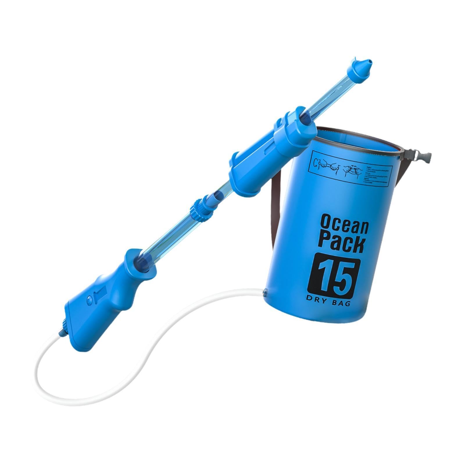 Backpack Wasserpistole Rucksack Wasserspritze Wasser Soaker Spielzeug mit Langer Spritzweite Und Robuster Pp Verarbeitung für Kinder Sommer Gartenpart, Blau