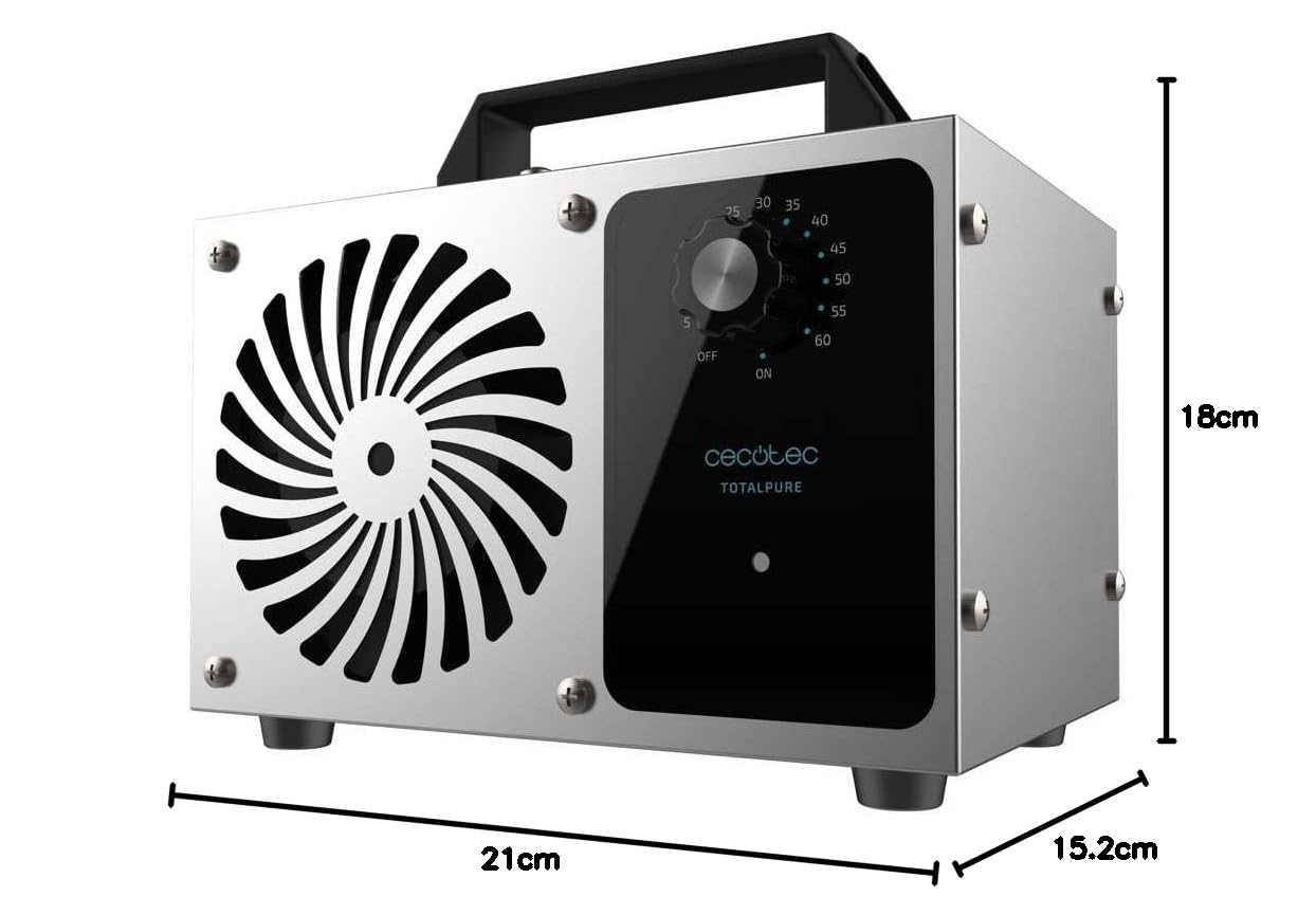 Cecotec TotalPure 4050 Ozon-Generator, industrieller Ozon-Generator, Luftreiniger 28 g/h, 120 W, effektive Desinfektion für große Flächen bis zu 100 m², 1-Stunden-Timer und automatische Abschaltung