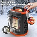 Fitfirst Portable Propane Heater - 9000 BTU Outdoor Tent Heater for Camping, 2 Heat Settings & Tip-Over/ODS Protection, Essential for Patio, RV, Garage, Ice Fishing, Hunting, Power Outage - Image 6