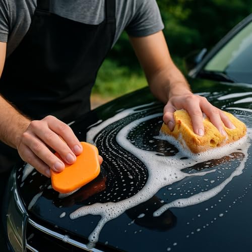Premium-Autowaschknete entfernt Verunreinigungen, stellt den Glanz wieder her-ideal für die Autopflege, glatt und effektiv, einfach anzuwenden-Orange
