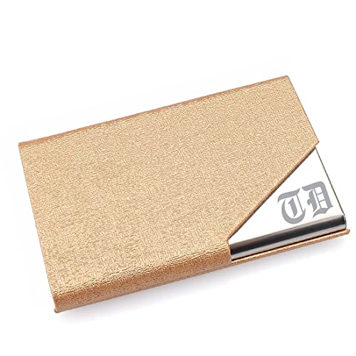 A & L Engraving 22BC Personalized Gold Leatherette And Stainless Steel Personalized Business Card Case Holder Custom Engraved thumb #5