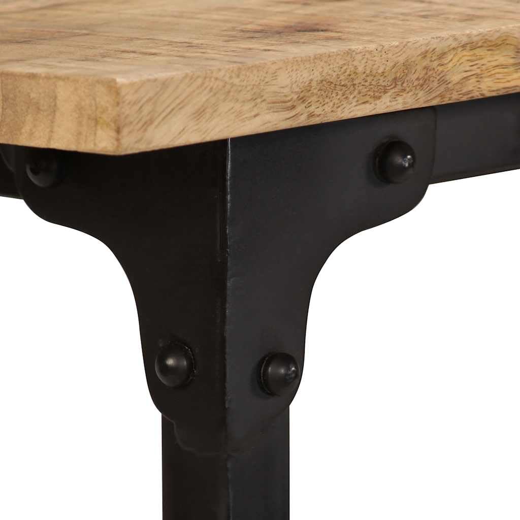 Escritorio de madera de mango maciza con taburete plegable, 115 x 50 x 76 cm, mesa de trabajo para oficina en casa, con espacio de almacenamiento y ruedas para ordenador portátil, monitor y