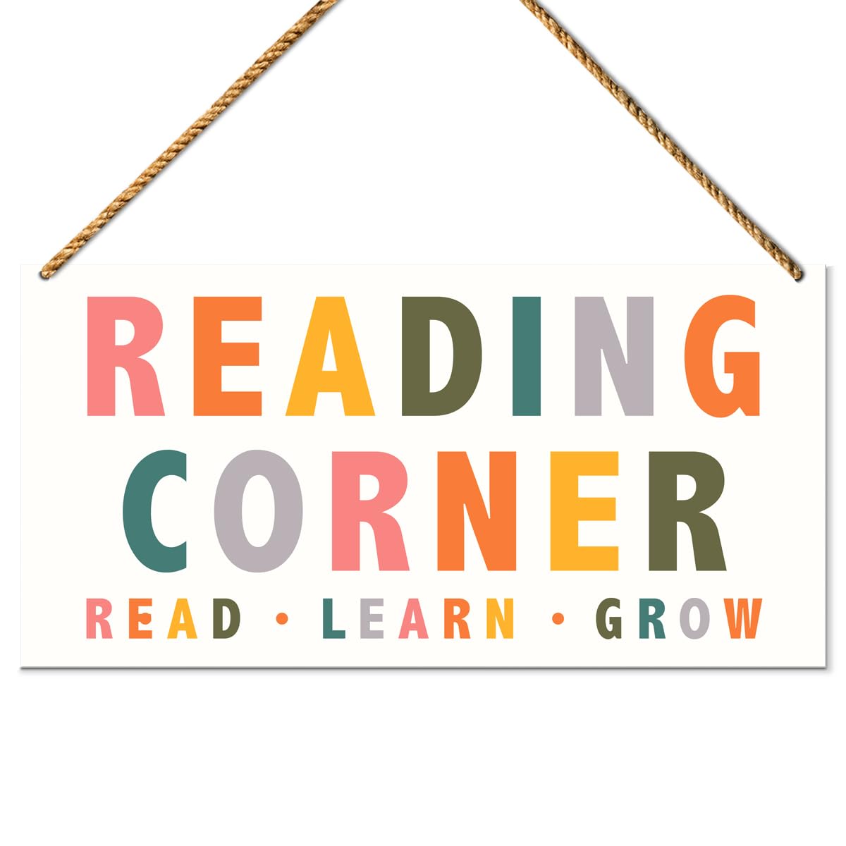 Classroom Sign Wooden Decor, Inspirational Wall Decor for Library Kids Classroom Nursery Teen Read Room Homeschool Teacher Sign Hanging Decorations, Reading Corner