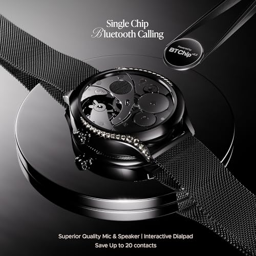 Image of Boat Enigma Gem Women's Luxury Smart Watch w / 1.19 inch (3.02cm) AMOLED Display, Emergency SOS Live Location Sharing, Female Wellness, Watch Face Studio, BT Calling, Watch for Woman (Metallic Black)