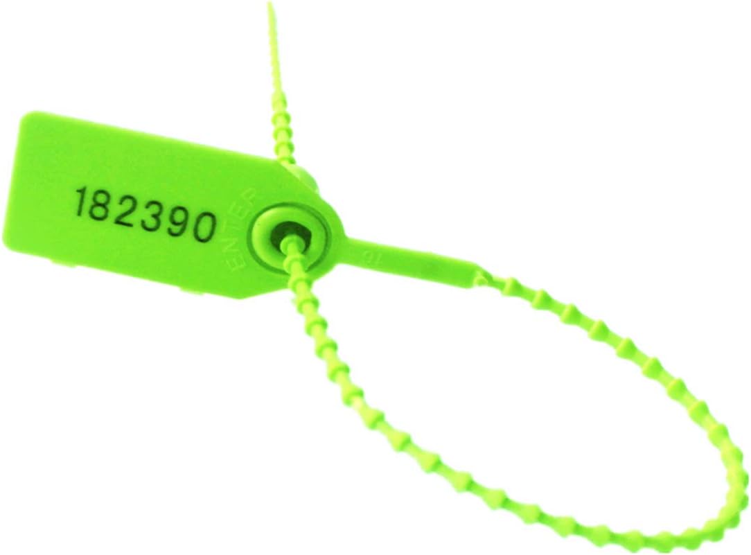 Plastic Security Seals Disposable Tags Safety Padlocks Zip Ties Numbered 9.84 inches Green 200 pcs per Bag