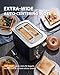 ZACHVO 2 Slice Toaster with Wide Slots for Bread & Bagels, Stainless Steel Toaster with Digital Countdown, 6 Shade Settings, Defrost, Reheat & Cancel, Compact Design for Kitchen, Black