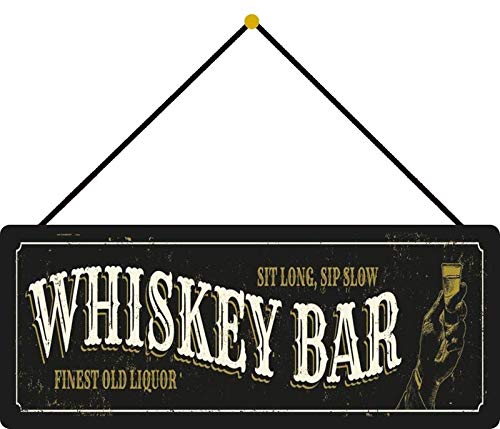 Schatzmix Ordspråk whiskey bar metallskylt 27 x 10 väggdekoration tin skylt med sladd plåtskylt, plåt, flerfärgad, 27 x 10 cm