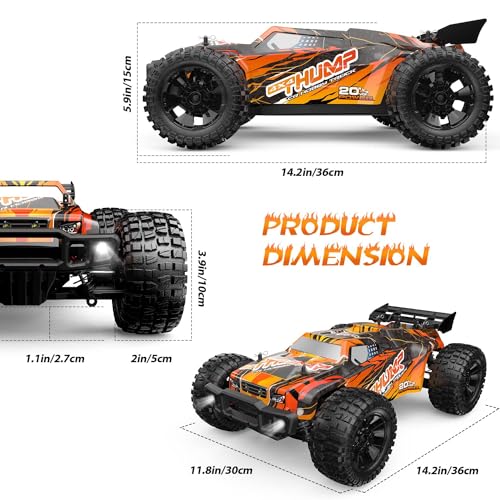 DEERC 200E 1:10 Large 3S Brushless High Speed RC Cars for Adults, 4X4 Fast RC Trucks W/Extra Shell L