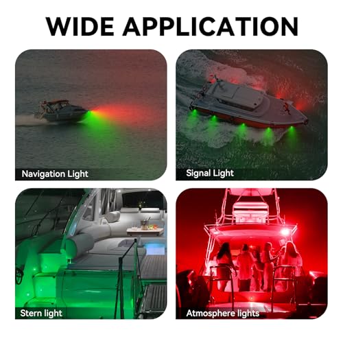 image for ULITECO Boat Navigation Lights, Marine Boat Nav Lights, Red and Green 