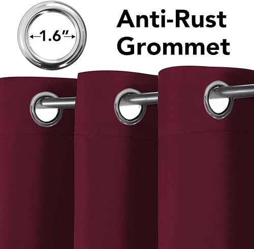 Miniatura 225 de H.Versailtex - Cortinas opacas con aislamiento térmico para oscurecer la habitación, cortinas extralargas, paneles con ojales