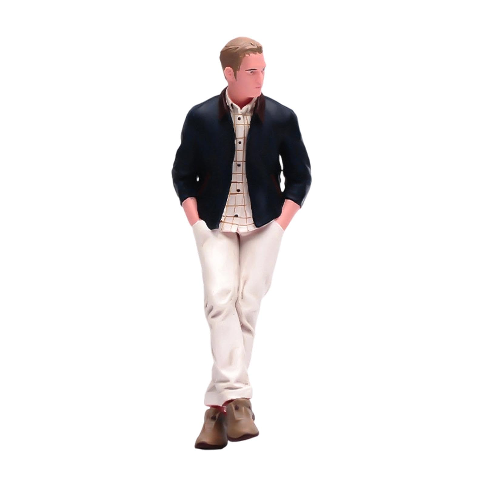 Miniatura Uomo Figurina Personaggio Modellino Collezionabile Realistico in Resina con Abbigliamento Dettagliato Adatto a Appassionati di Diorama