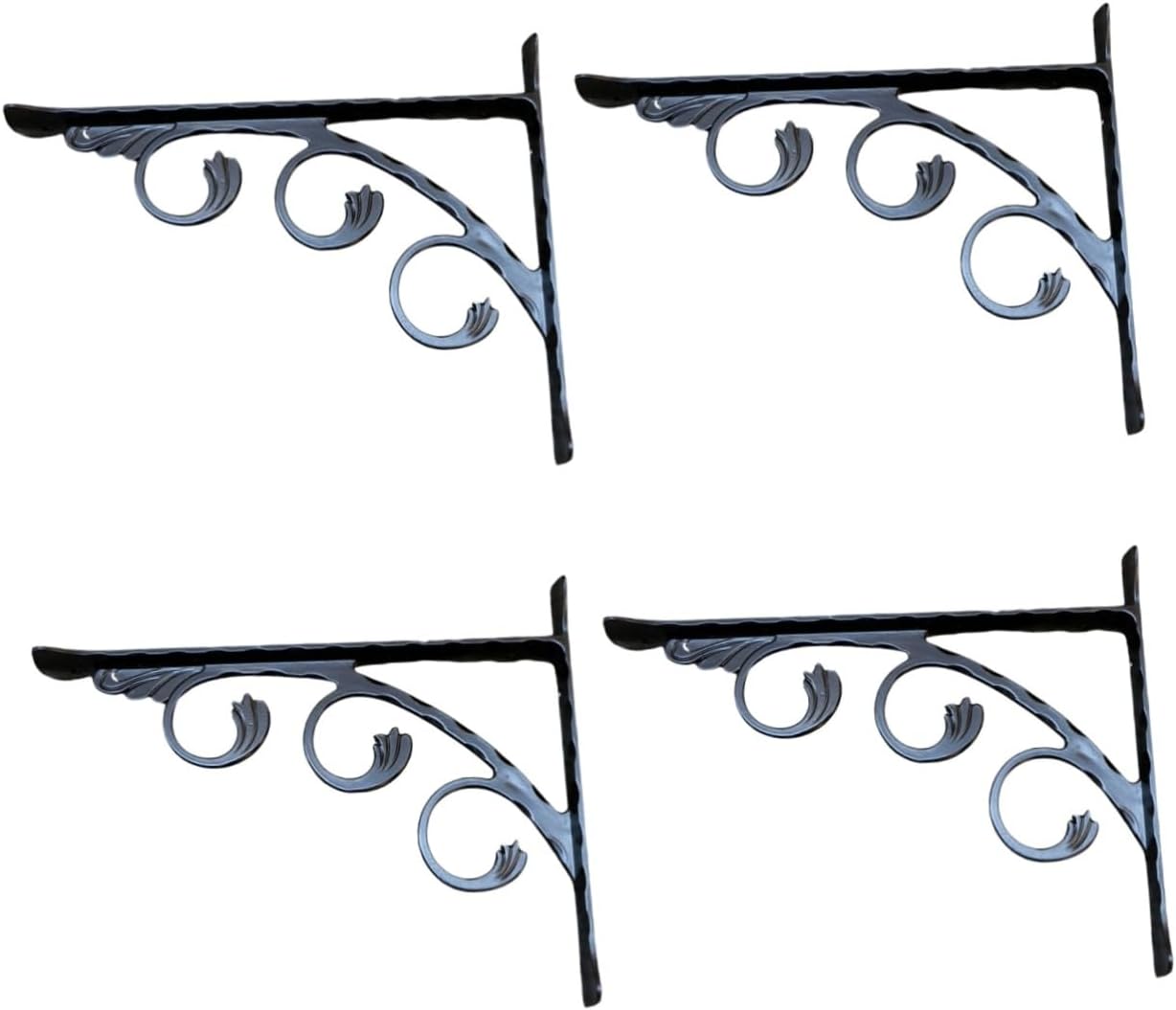 POPETPOP 4pcs Bracket Shelf Support for Wall Mounting Heavy Duty Design for Floating Shelves Stylish Finish for Home Office Garage Storage