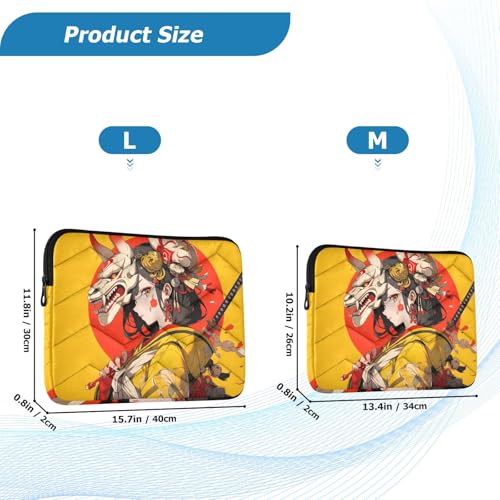 Funda para portátil estilo Samurai Anime Amarillo compatible 15 pulg miniatura 2