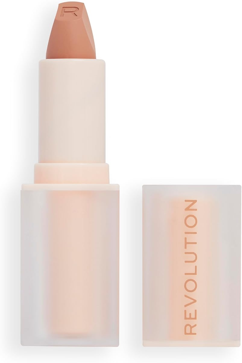 Revolution Lip Allure Soft Satin Lipstick, Lover Nude | Long-Lasting Creamy Satin Finish, Smudge-Proof Hydrating Vitamin E Formula, Vegan & Cruelty-Free, 0.11 oz