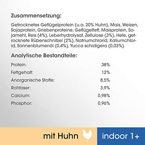 Perfect Fit Katzenfutter Trockenfutter Indoor für Hauskatzen Adult 1+ Reich an Huhn, 5 Beutel (5 x 750g)