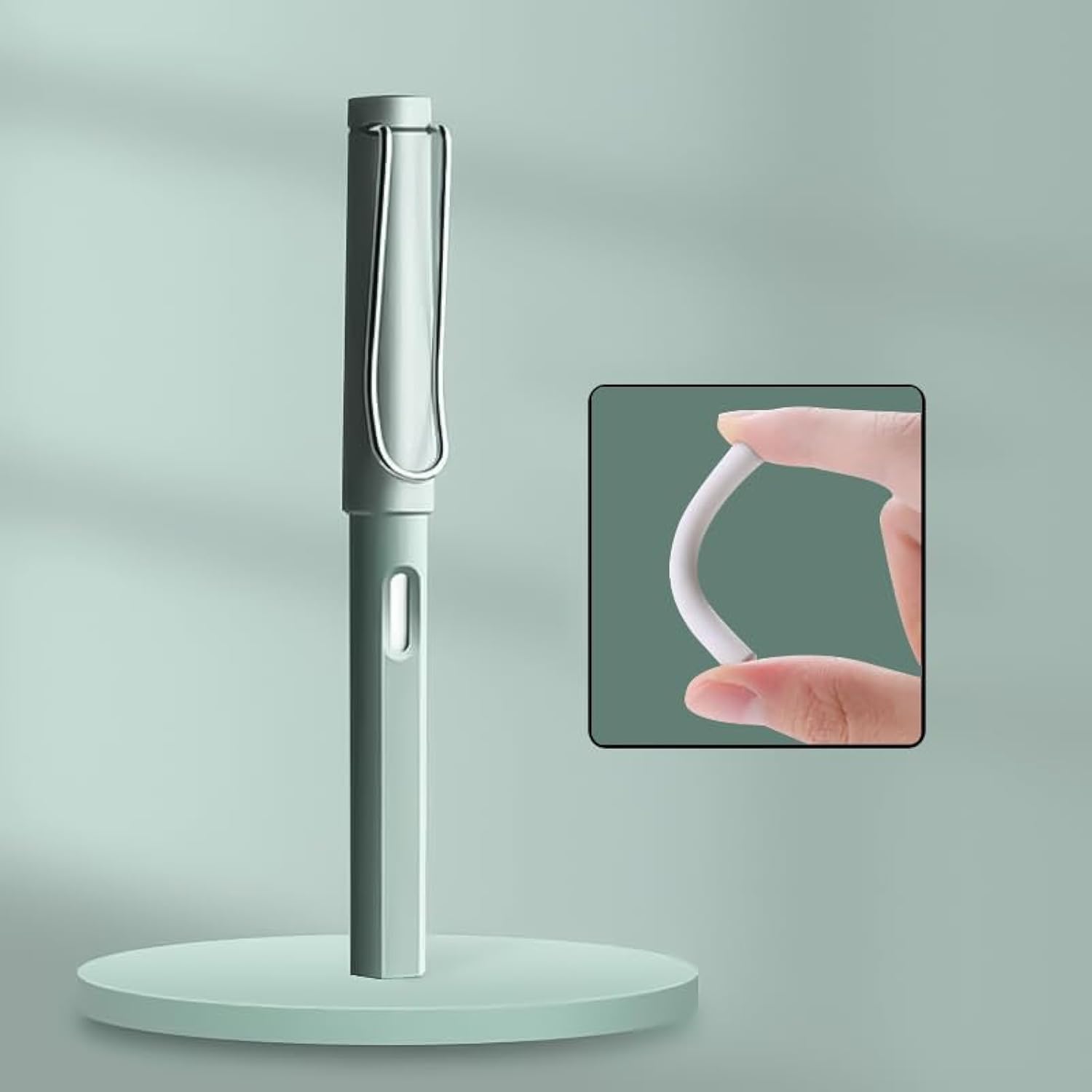 Abamabby Inkless Magic Pencil - Everlasting & Reusable, Comes with Eraser, Morandi Green