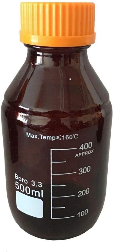 20L / 20000ml Borosilicate Glass Amber Graduated Reagent Bottle Autoclavable with Screw Cap GL 45