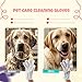 TREZUMA Pet Glove Wipes for Dogs & Cats | No Rinse Full Body Cleaning Gloves | Ear & Eye Wipes Set | Gentle Grooming for Paws Face Ears Coat | Alcohol Free