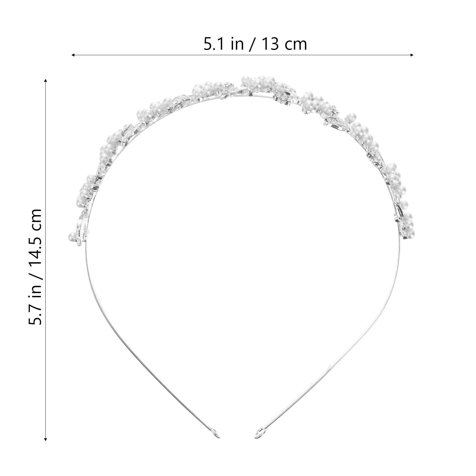 Brautschmuck Hochzeit Diadem Strass Perle Haarband Stirnband 1st (Silber)