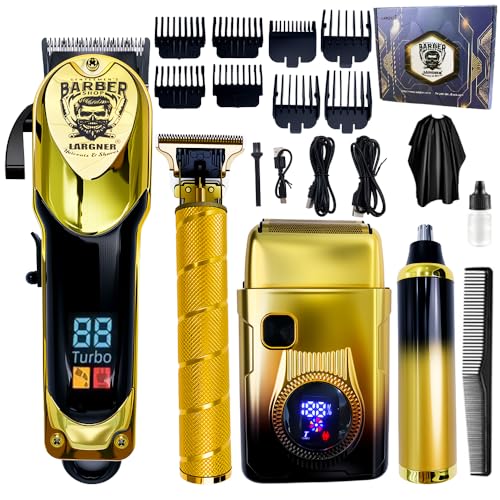Hair Clippers for Men Professional - 4 in 1 Men Electric Shaver Razor Kit with LED Display, Cordless Hair Clipper Shaver Beard Trimmer, Hair Cutting Machine for Him, Barber Clippers Kit Gift