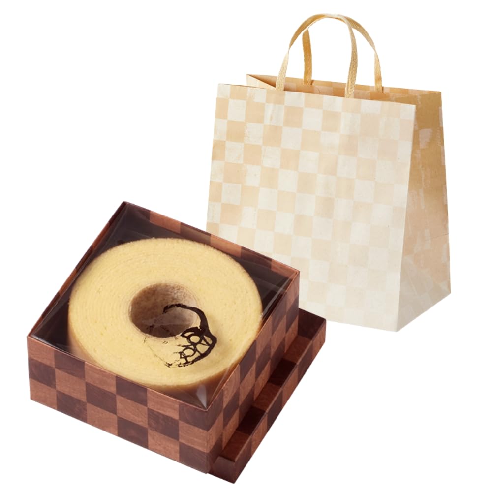 ［公式 クラブハリエ］バームクーヘン BK20 本家 ギフト スイーツ 16.0×16.0×7.9cm 手土産 誕生日 プレゼント 焼き菓子 ふんわり食感 お取り寄せ 職人手作り 食べきりサイズ 内祝い お祝い (BK20(手提げ袋付))