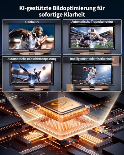 PUTRIMS Smart Beamer【Kompatibel mit Netflix/Live TV/330° Drehbar】Mini Beamer 4K mit Autofokus/6D Trapezkorrektur, 1080P Full HD WiFi6 & Bluetooth Heimkino/Outdoor Mini Projektor 4K Tragbar für Handy/HDMI/PC - Designansicht 6 | Tages Deals