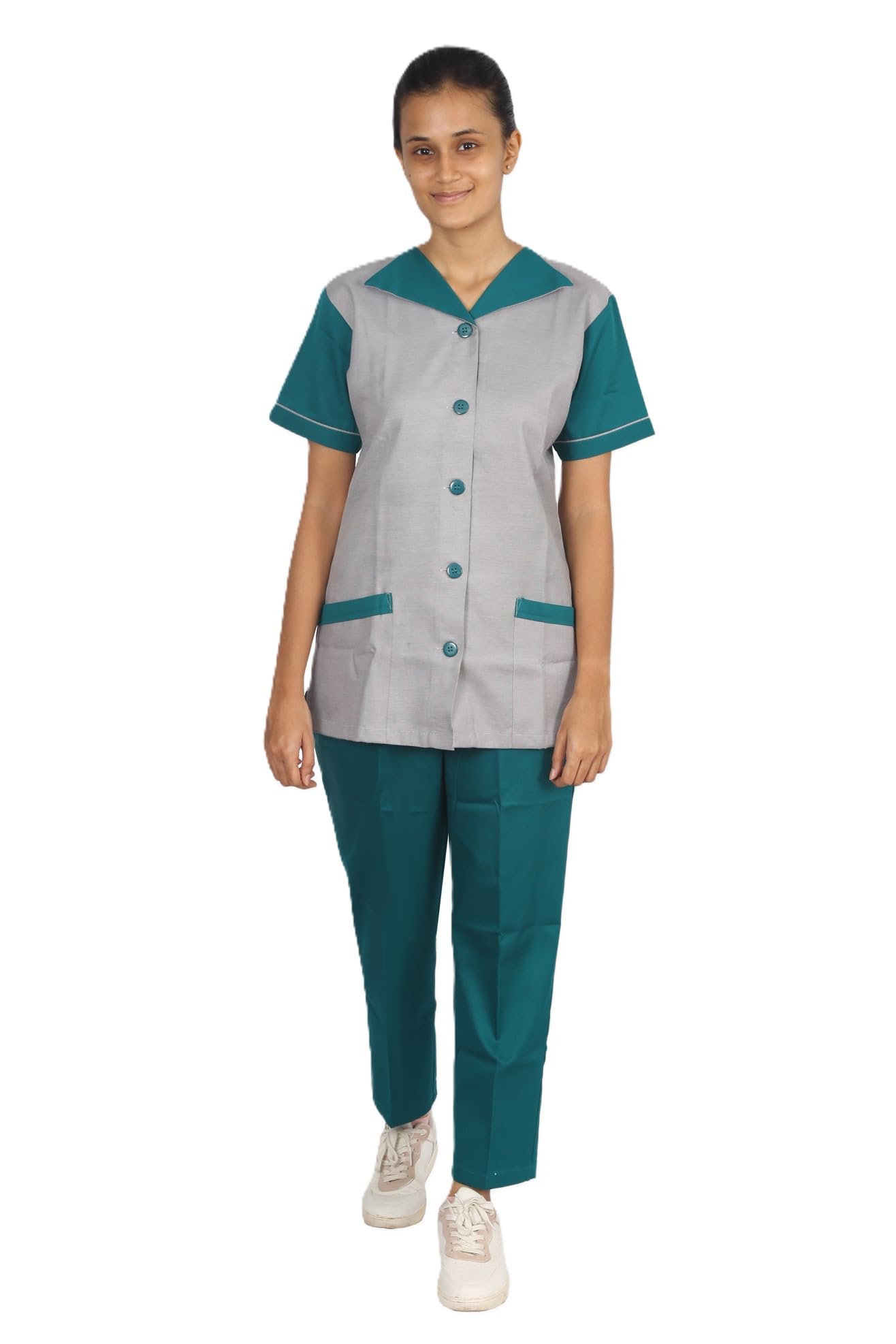 UNIFORM CRAFT Female Support Staff Uniform - Ideal for House Helps, Office Helps, Servants, Housekeeping Teams & Cleaning Staff