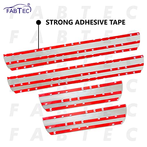 Image of FABTEC Car Door Foot Step Sill Plate with Mirror Finish LED Compatible with Tata Altroz (Set of 4pc,Blue) (6 Months Warranty)