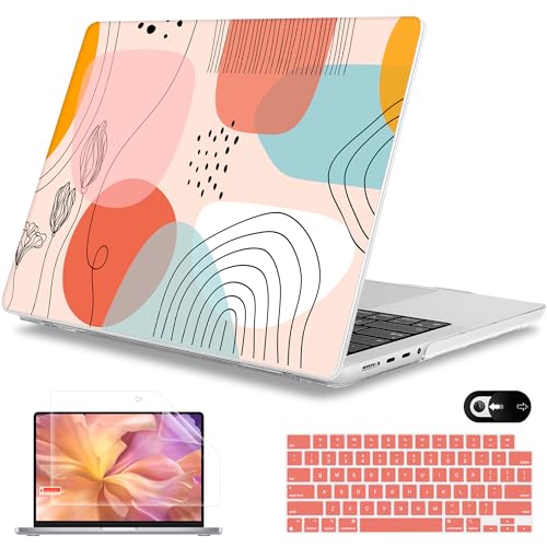 Mektron Case for MacBook Pro 14 inch 2023 2022 2021 Model M3 A2918 A2992 M2 A2779 M1A2442 Pro/Max, Plastic Hard Shell Case Cover for MacBook Pro 14" with Touch ID, Abstract Artistic