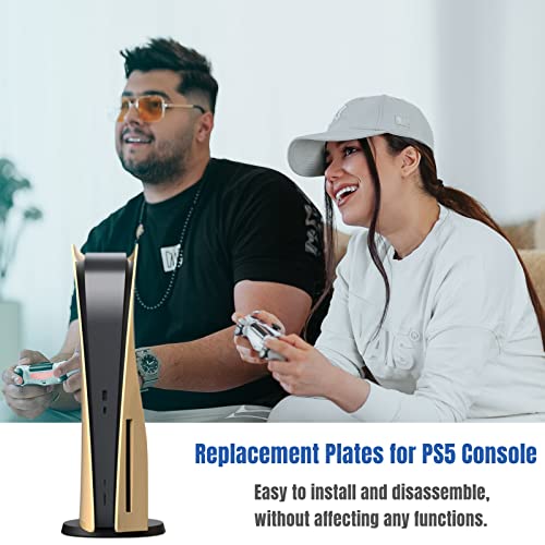 Image of Disc Edition Face Plates Cover Skins Shell Panels for PS5 Console, Accessories for PlayStation 5 Protective Replacement Faceplates Dustproof Anti-Scratch (Gold)