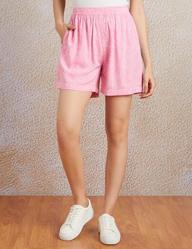 Image of Amazon Brand - Symbol Women Rayon Regular Fit Lounge Shorts (Available in Plus Sizes)