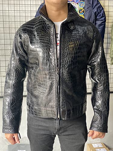 Genuine Alligator Crocodile Premium Leather Skin Jacket For Men