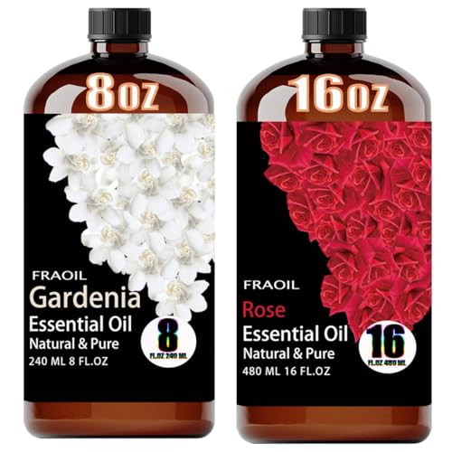 Aceite Esencial de Gardenia 8 Fl Oz y Roes 16 Fl Oz para Difusor