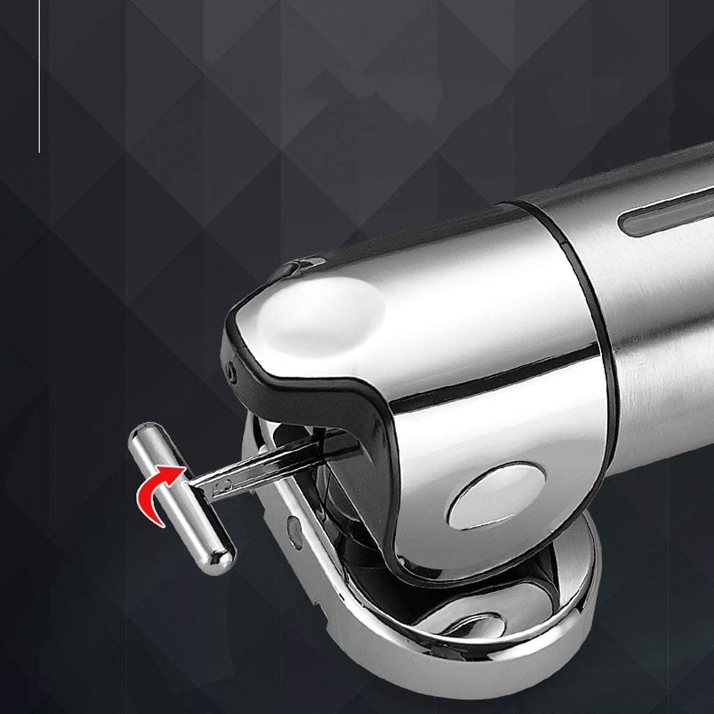 Dispensador de jabón for baño, desinfectante de Manos, Botella de Acero Inoxidable de Montaje en Pared, Cabezal Simple o Doble, Impermeable, con Barra de Acoplamiento de Metal.(A)
